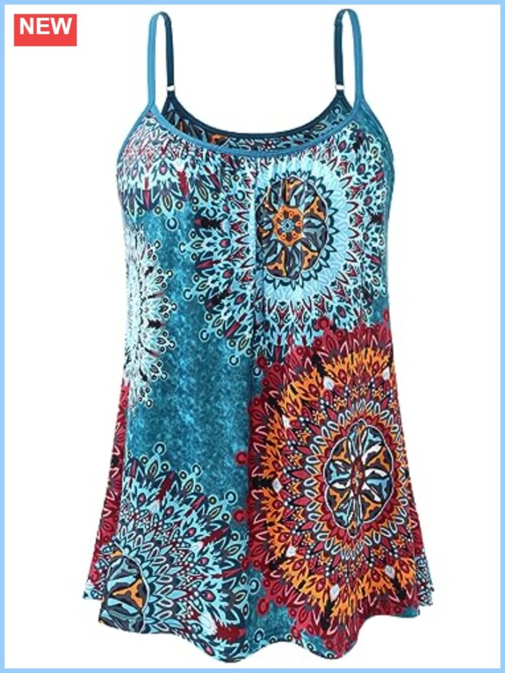 Women's Pleated Camisole with Built-in Bra Adjustable Spaghetti Strap Loose Fit